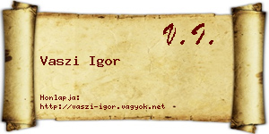 Vaszi Igor névjegykártya